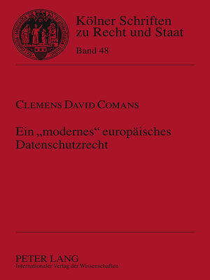 cover image of Ein «modernes» europäisches Datenschutzrecht